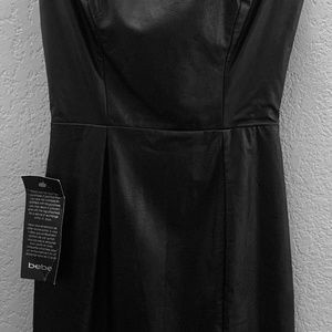 SHORT SLV MIDI BLACK DRESS GOLD ZIPPER BACK